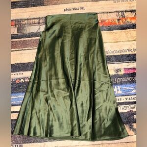 Quince Forest Green washable silk skirt small